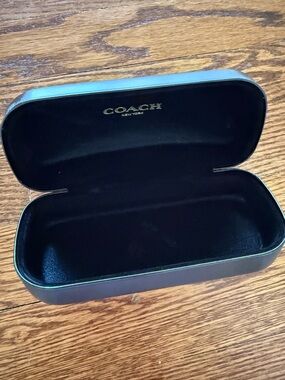 Coach Black Sunglasses Case with Gold Logo